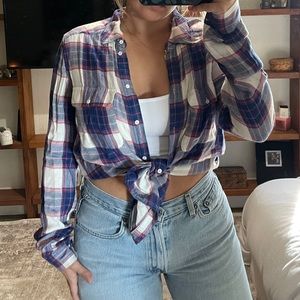 Paige plaid button up top
